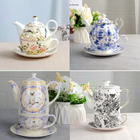Bộ cốc sứ mê hoặc với ấm trà