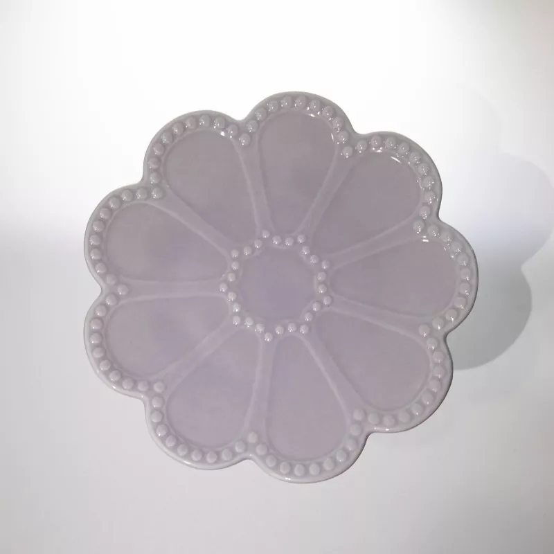 Decorative Purple Flower Ceramic Jewelry Tray