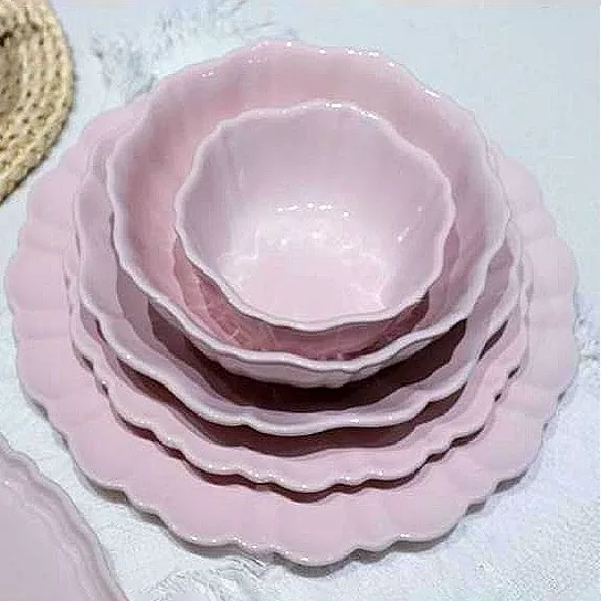 Bộ Bát Sứ Màu Hồng Macaron Bộ Bát Sứ Màu Hồng Macaron