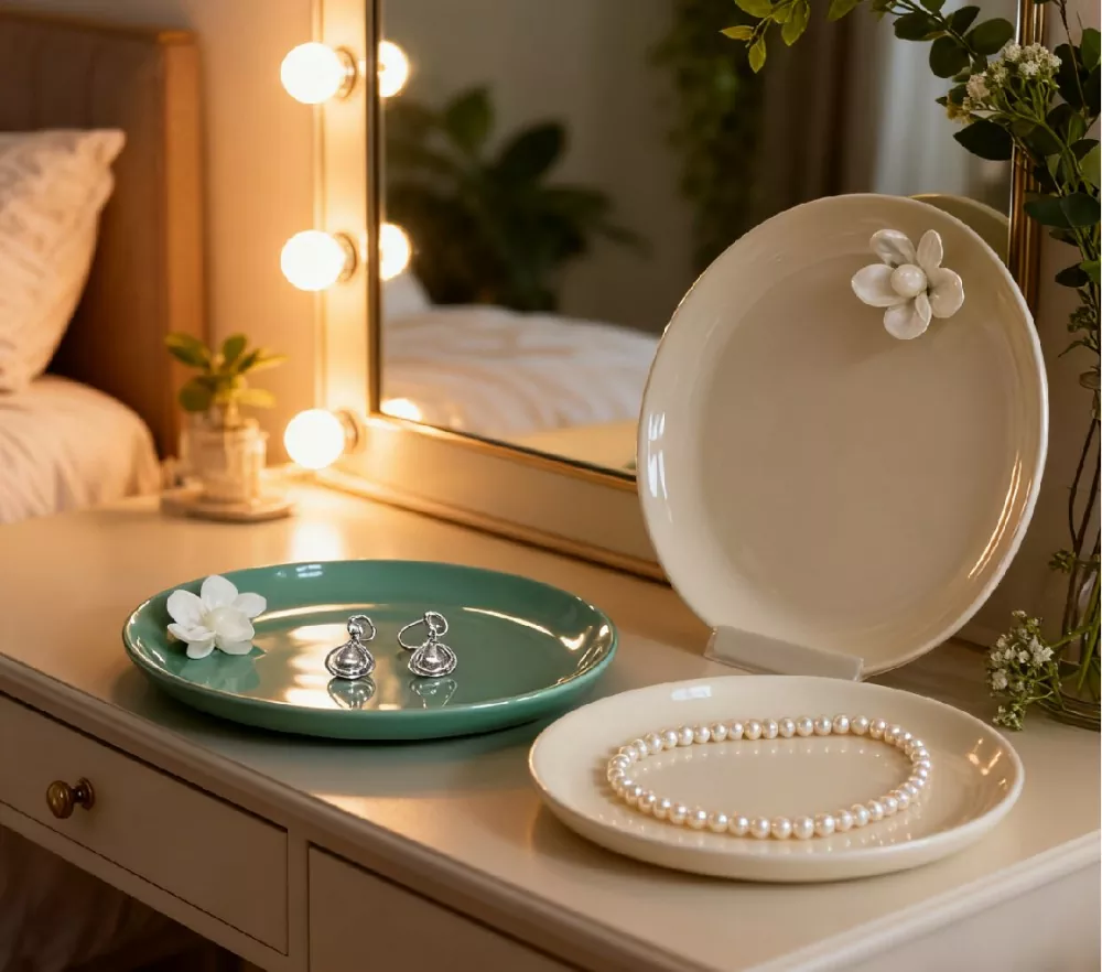 Đĩa trang sức gốm sứ Insta tối giản